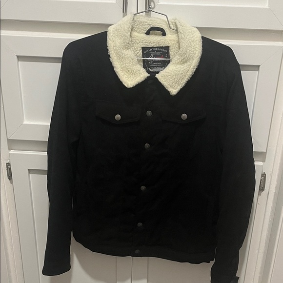 Jackets & Blazers - Black Sherpa-Lined Jacket